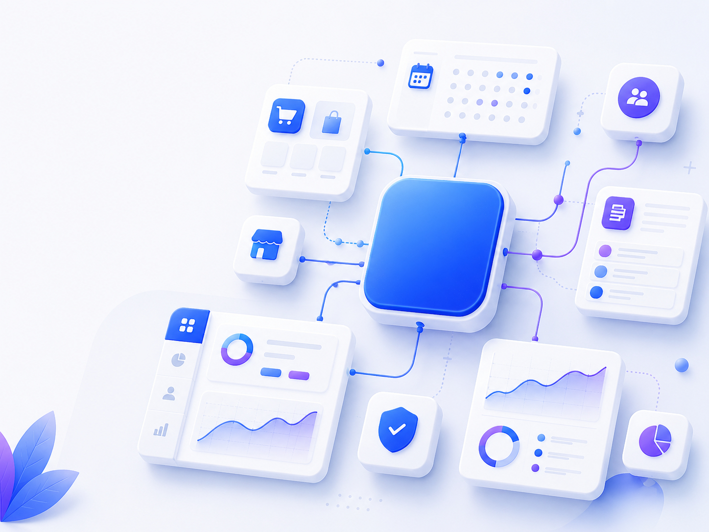 Modular WordPress business website tools illustration